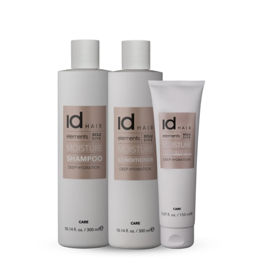 idHAIR Elements Xclusive Moisture Shampoo & Conditioner 300ml + Leave-In Conditioner 150ml Trio